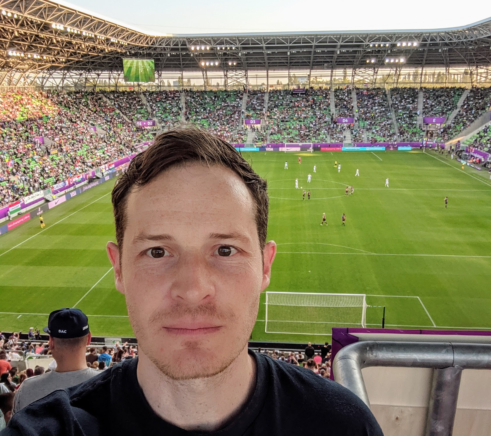 James at a packed stadium during a UEFA tournament