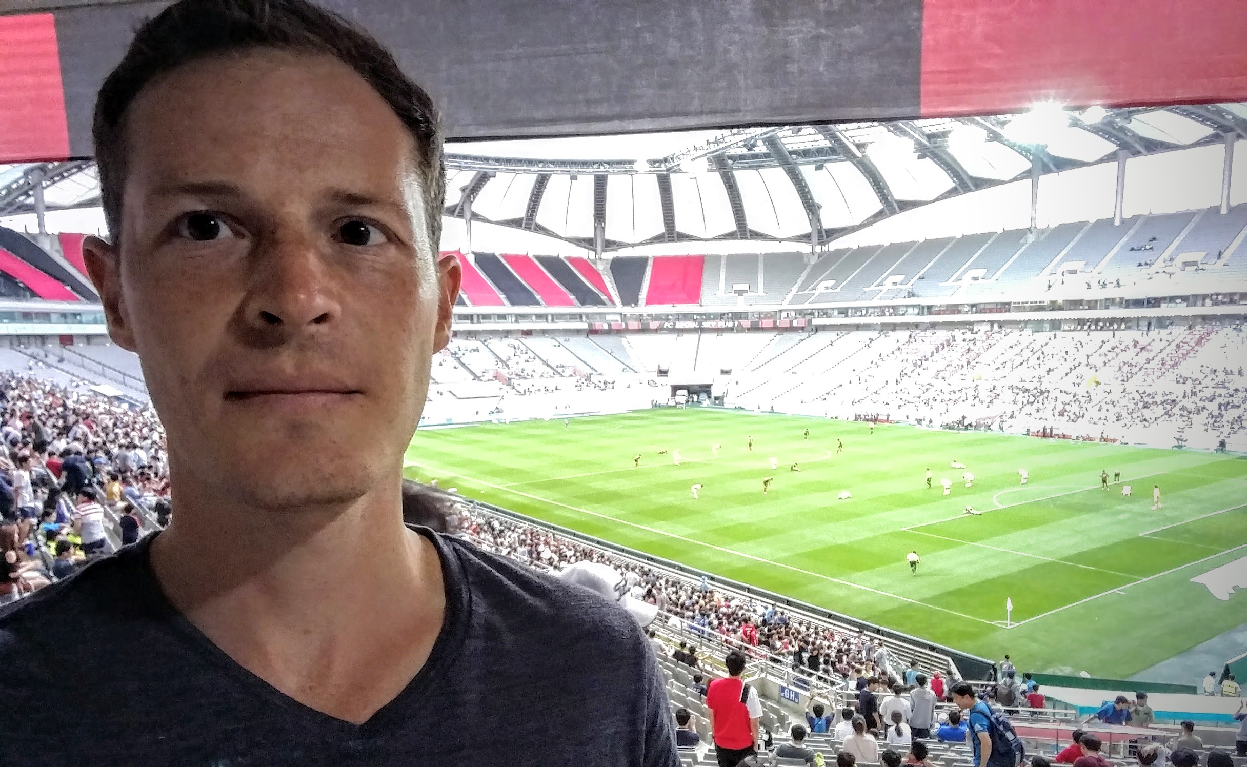James at a match in the Middle East